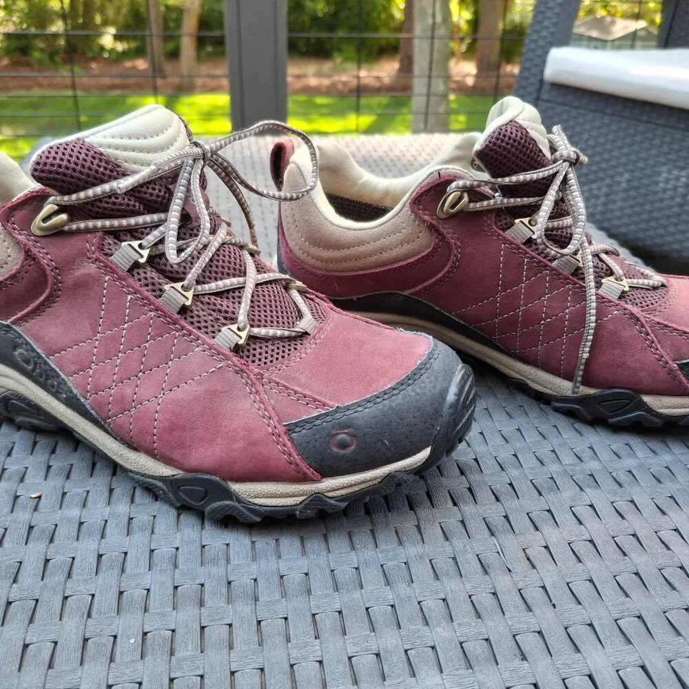 Oboz sapphire low B-Dry waterproof trail walking hiking shoes leather womens US - Picture 9 of 11